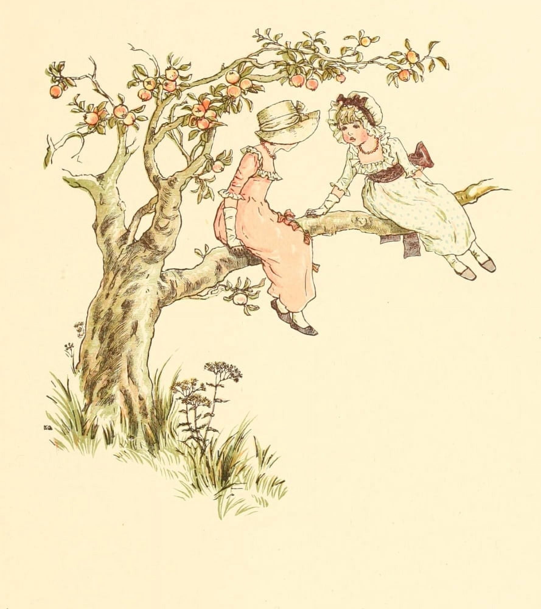 Marigold Garden 1900 In an apple tree Canvas Art - Kate Greenaway (18 x 24)
