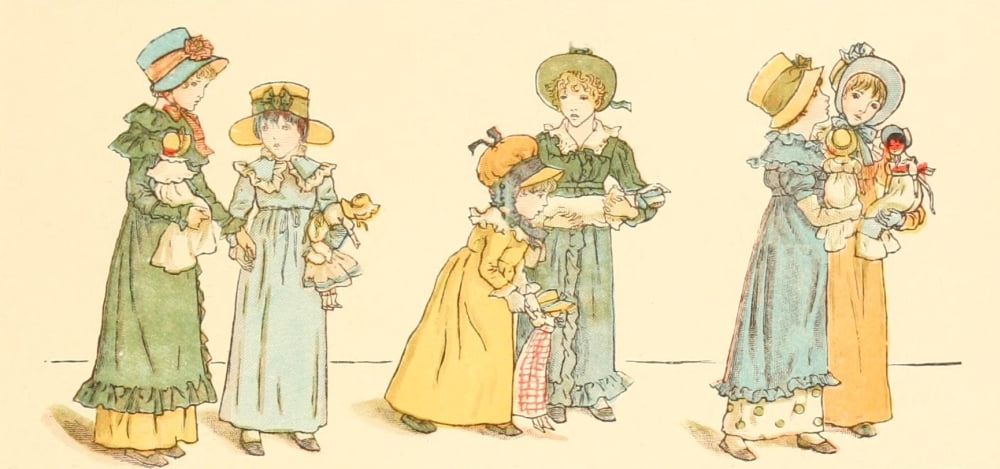 Marigold Garden 1900 Mammas & babies Canvas Art - Kate Greenaway (24 x 36)