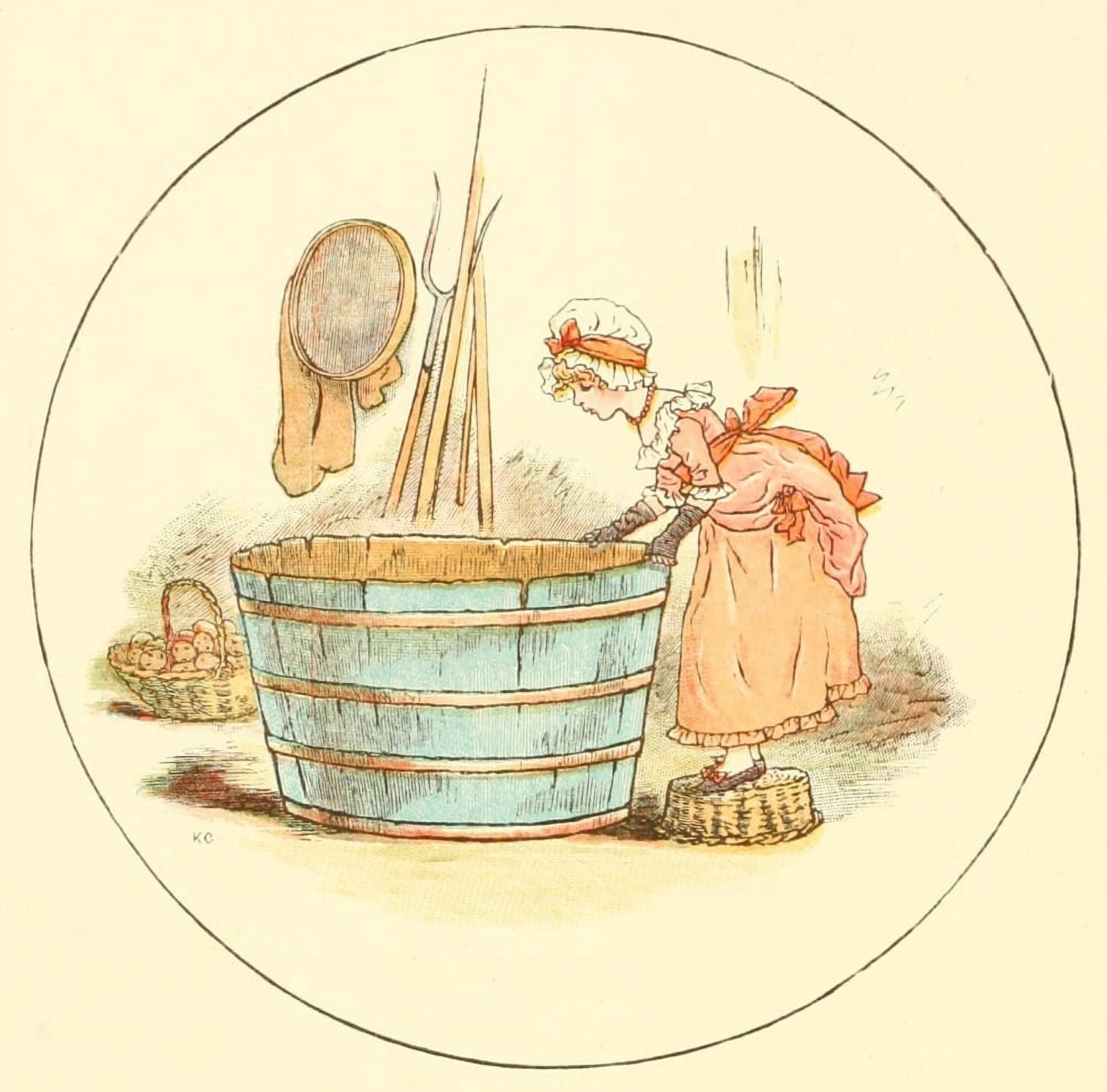 Marigold Garden 1900 Miss Molly & the little fishes Canvas Art - Kate Greenaway (24 x 36)