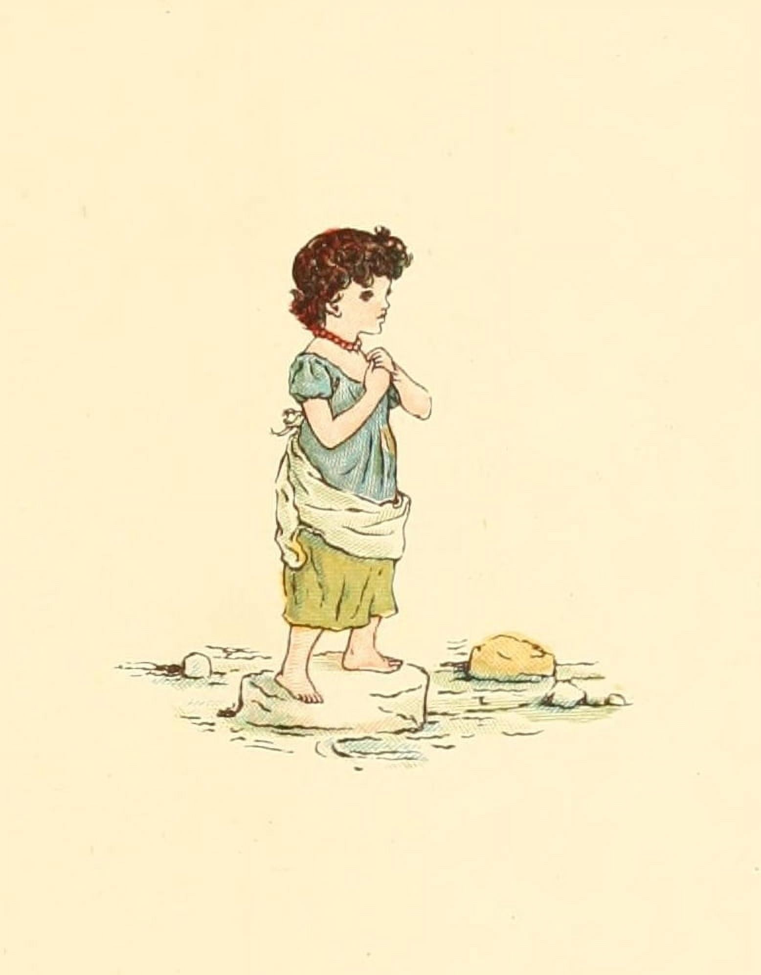 Marigold Garden 1900 On a rock Canvas Art - Kate Greenaway (18 x 24)