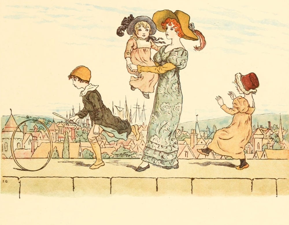 Marigold Garden 1900 On the wall-top 2 Canvas Art - Kate Greenaway (18 x 24)