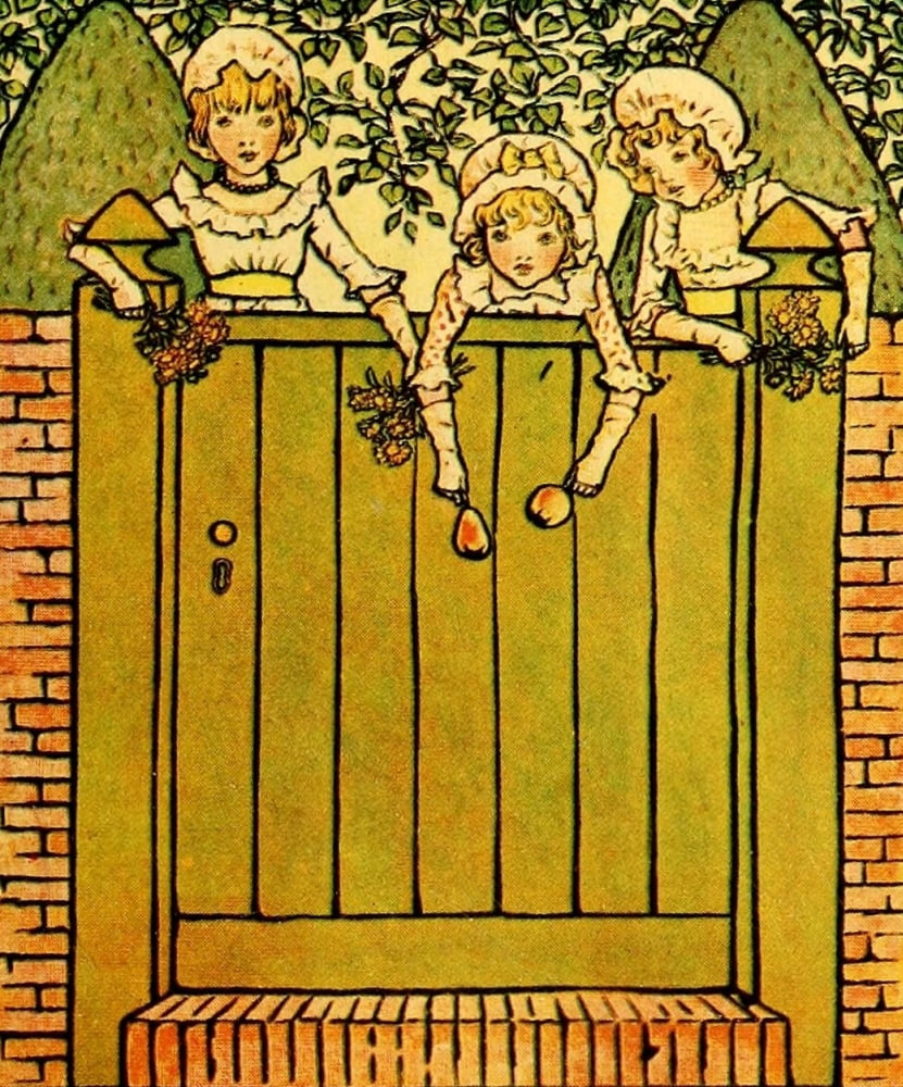 Marigold Garden 1900 Over the Garden Gate Canvas Art - Kate Greenaway (18 x 24)