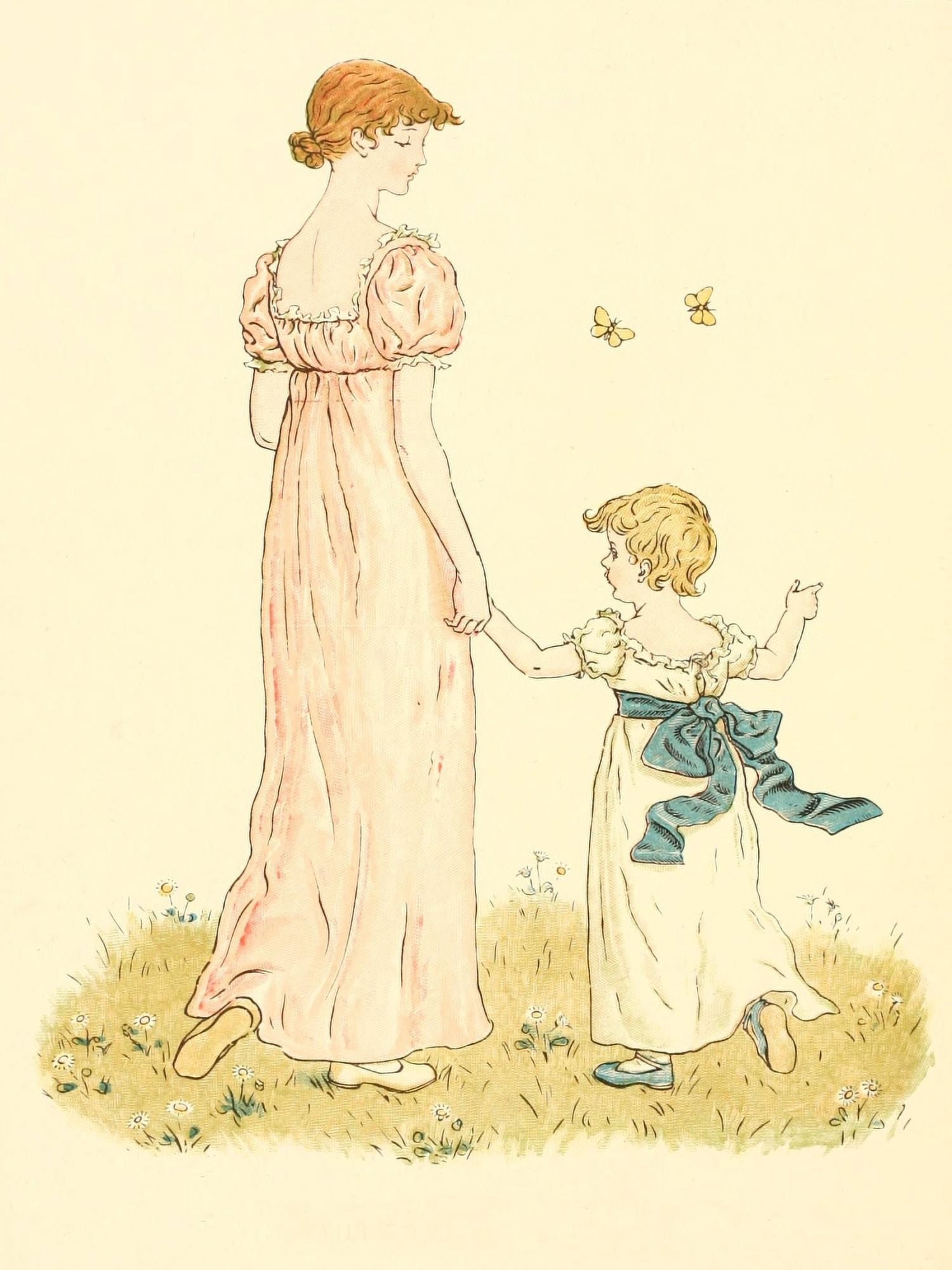 Marigold Garden 1900 Sisters Canvas Art - Kate Greenaway (18 x 24)