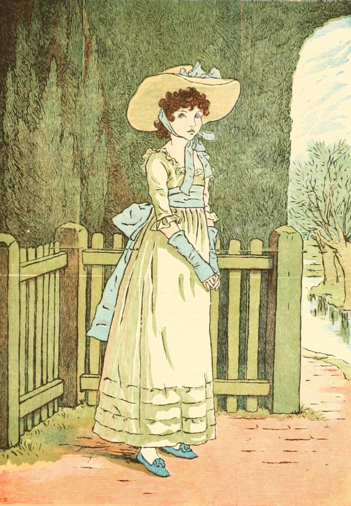 Marigold Garden 1900 Susan Blue Canvas Art - Kate Greenaway (18 x 24)