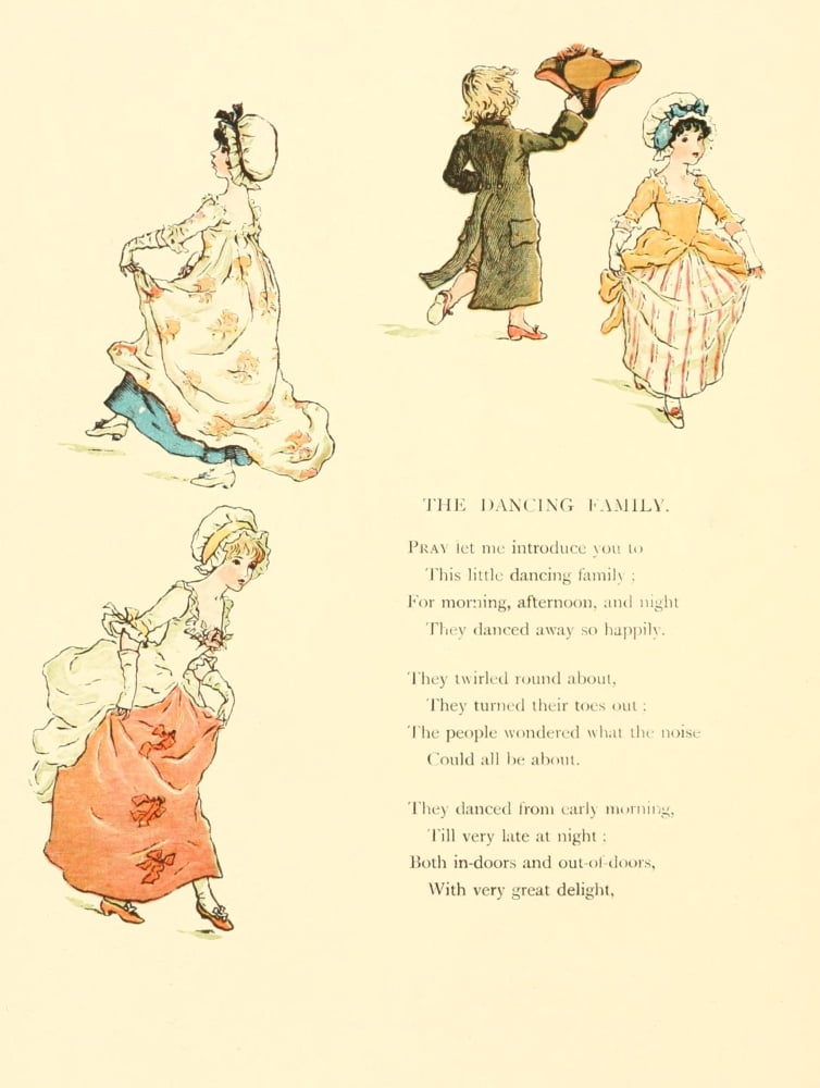 Marigold Garden 1900 The Dancing Family 1 Canvas Art - Kate Greenaway (18 x 24)