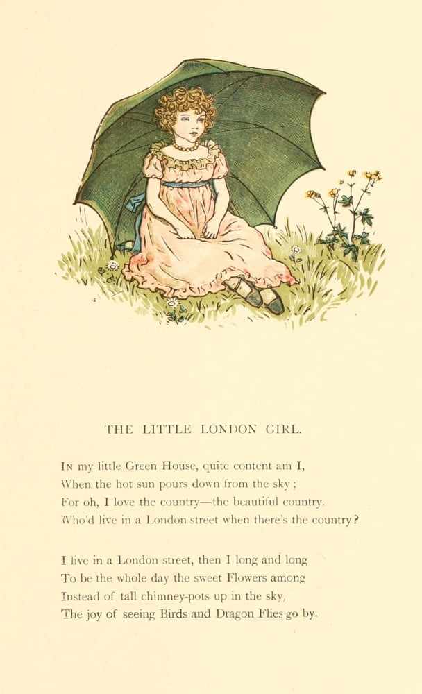 Marigold Garden 1900 The little London girl 1 Canvas Art - Kate Greenaway (18 x 24)