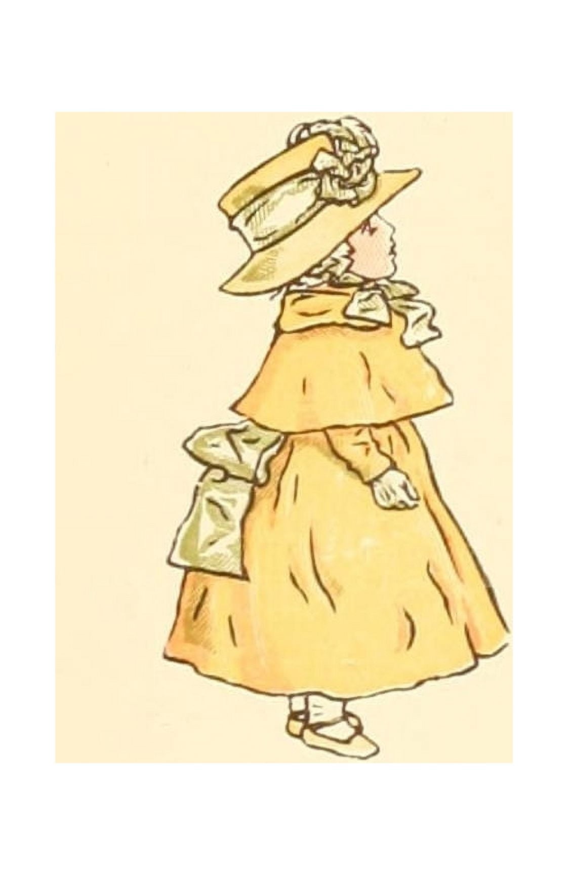 Marigold Garden 1900 Yellow girl Canvas Art - Kate Greenaway (18 x 24)