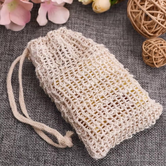 Marigold Glow Natural Soap Saver Bag  Exfoliating Sisal Pouch for Bar Soaps
