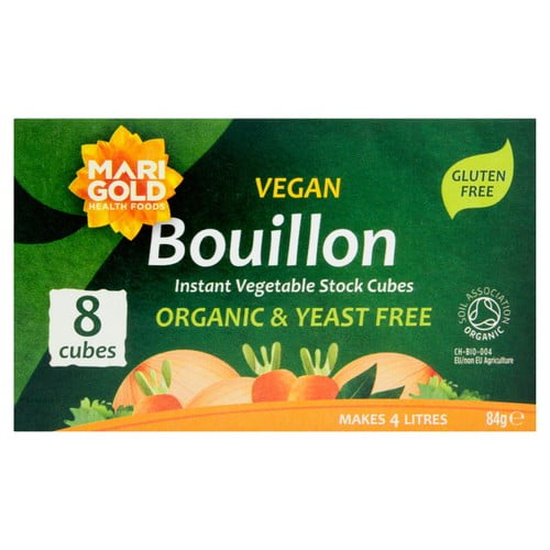 Marigold Organic Yeast Free Bouillon Cube Green 87g, British Import (Pack of 6)