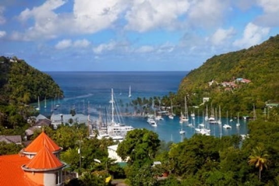 Marigot Bay St Lucia West Indies Caribbean Canvas Art - Brian Jannsen DanitaDelimont (36 x 24)