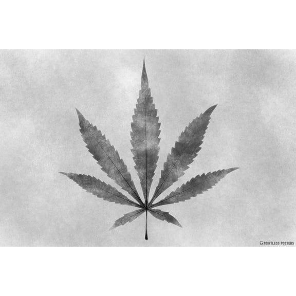 Marijuana Charcoal Sketch Weed Art Poster by Pointless Posters