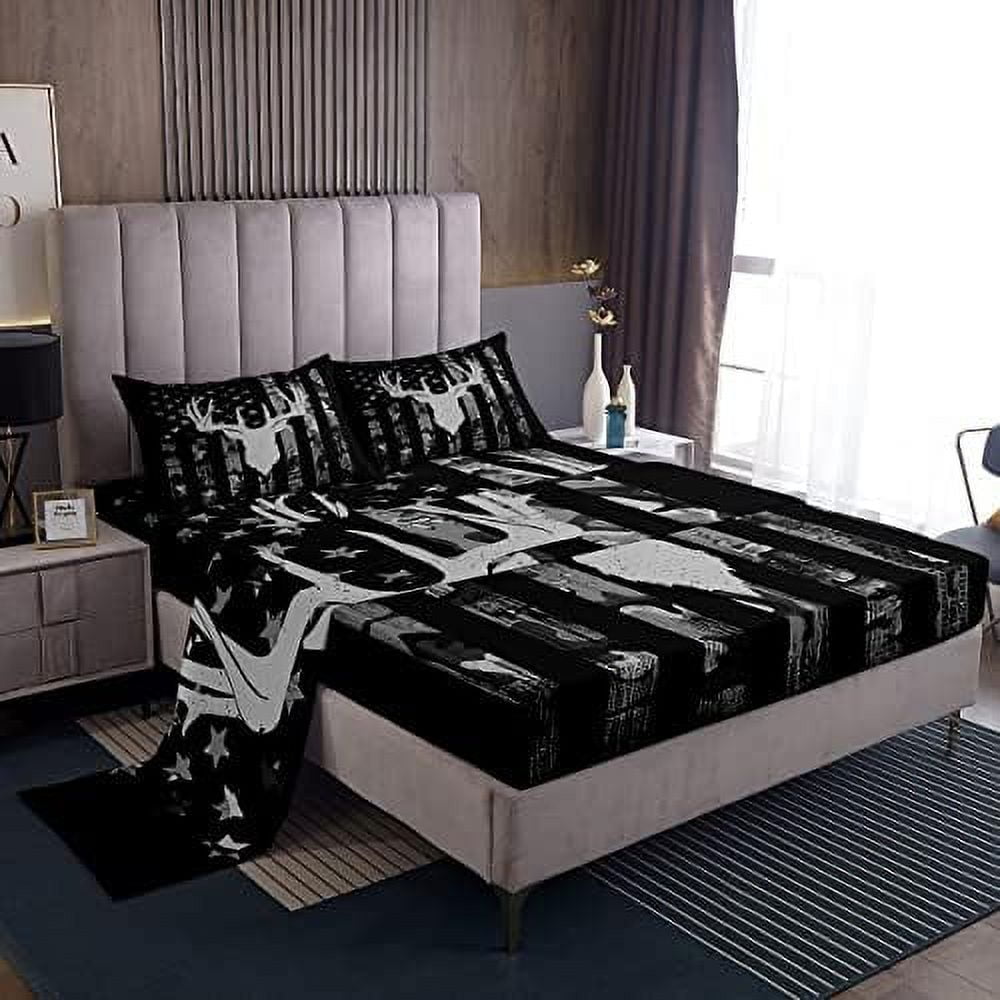 Marijuana Leaf Bed Sheet Set Full Size Cannabis Leaves Sheet Set 4pcs