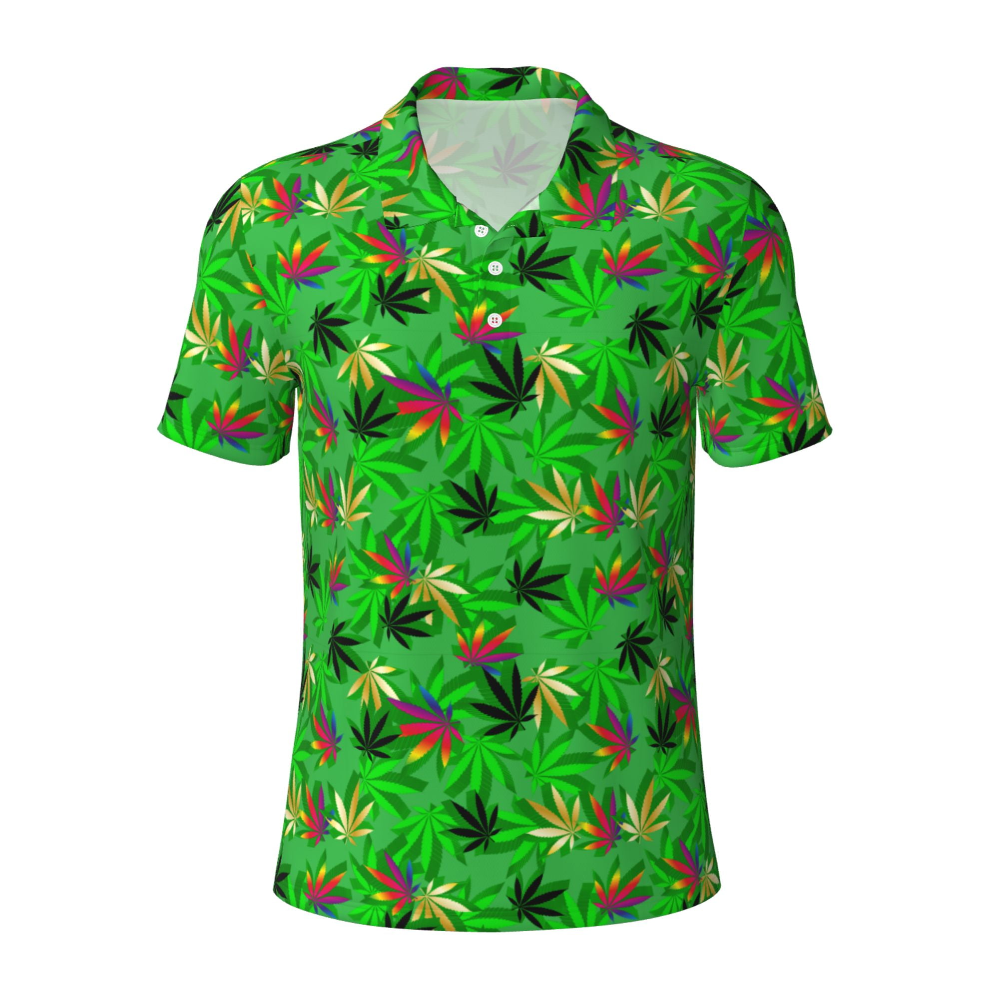 Marijuana Leaf Men s Classic Fit Short Sleeve Golf Shirt Moisture Wicking Quick Dry Short Sleeve Casual Shirts Walmart