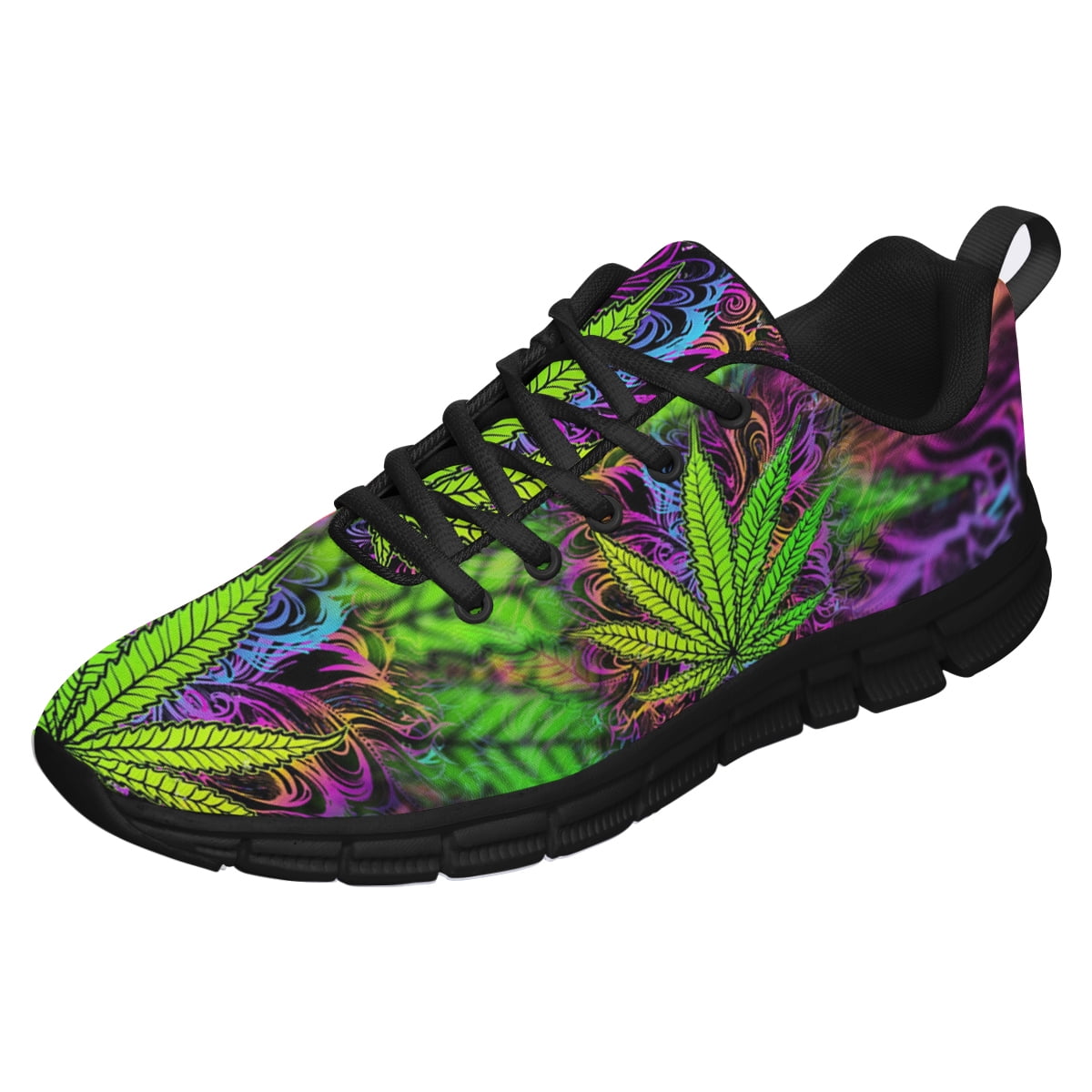Marijuana Leaf Psychedelic Shoes for Men Women Running  display picture 1