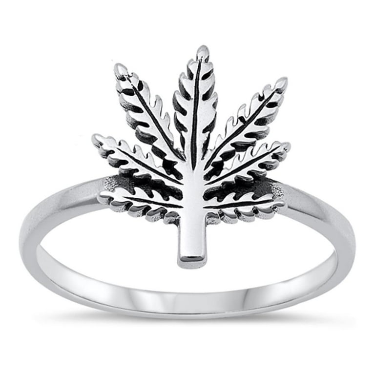 Sterling Silver Cannabis Leaf Ring Sterling Silver Cannabis Leaf Ring