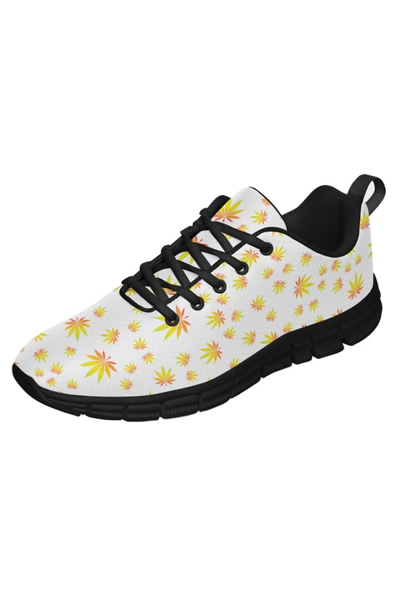 Marijuana Leaf Shoes for Men Women Casual Running Walking Tennis Sneakers Gifts for Marijuana Lover Black Size 12