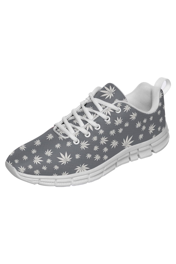 Marijuana Leaf Shoes for Men Women Casual Running Walking Tennis Sneakers Gifts for Marijuana Lover White Size 4.5
