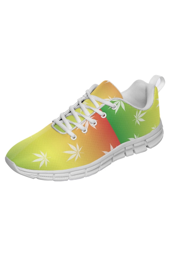 Marijuana Leaf Shoes for Men Women Casual Running Walking Tennis Sneakers Gifts for Marijuana Lover White Size 5