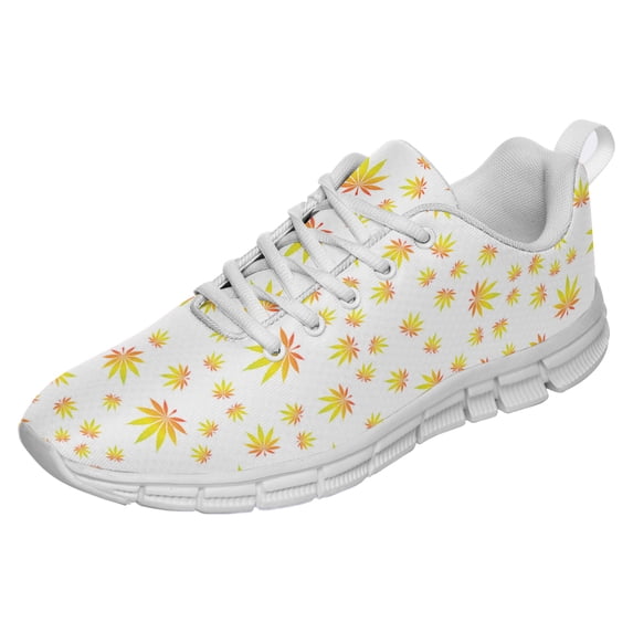 Marijuana Leaf Shoes for Men Women Casual Running Walking Tennis Sneakers Gifts for Marijuana Lover White Size 6