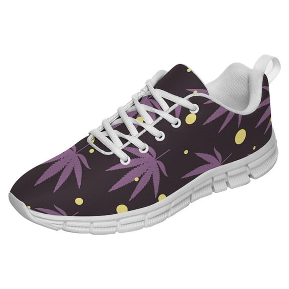 Marijuana Leaf Shoes for Men Women Running Sneakers Breathable Casual Sport Tennis Shoes Gift for Him Her White Size 13