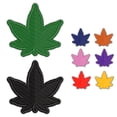 thumbnail image 1 of Marijuana Leaf Solid Applique Embroidered Iron-On Patch - 2.5 Inch Small - Yellow, 1 of 5