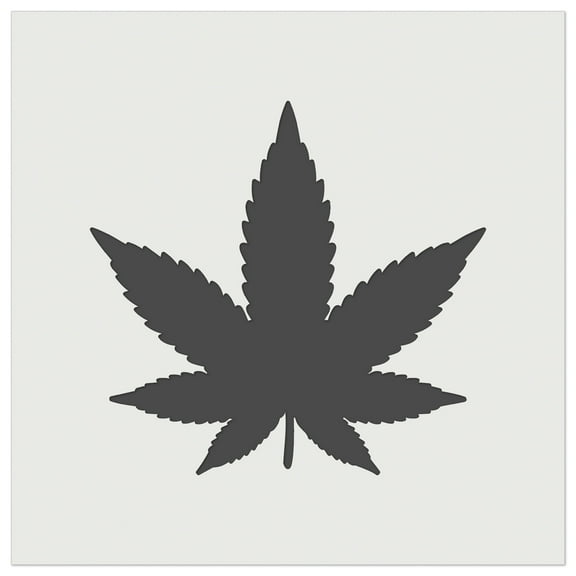 Marijuana Leaf Solid DIY Cookie Wall Craft Stencil - 9.0 Inch