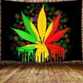 thumbnail image 1 of Marijuana Leaf Tapestry, Weed Psychedelic Tapestry Wall Hanging for Bedroom, Reggae Rasta Tie Dye Jamaica Tapestry Trippy Rastafarian Mexico Red Yellow Green Home Decor (60" W X 40" H), 1 of 6
