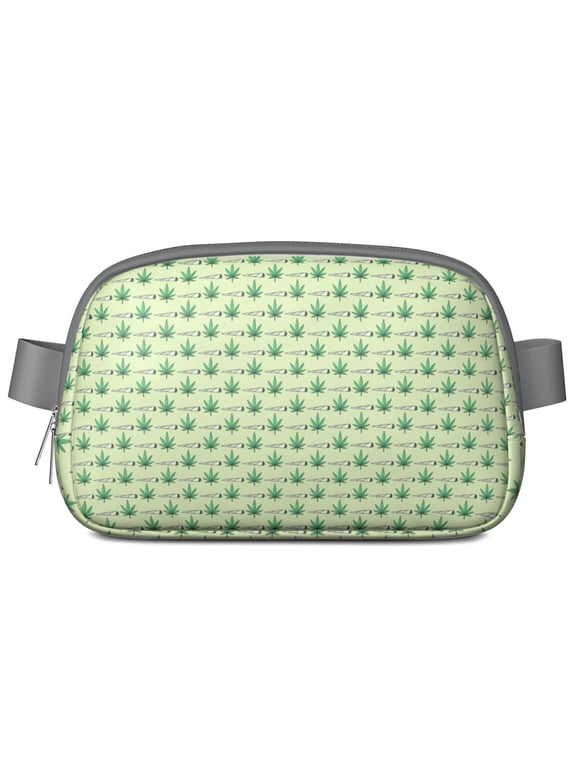 Marijuana Leaf Travel Pouch for Women – Water-Resistant Tie Dye Weed Waist Bag with Zipper Pockets – Stylish Cannabis Chest Bag for Running, Hiking, Streetwear Looks