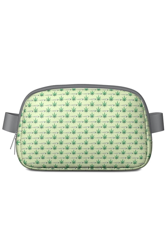 Marijuana Leaf Travel Pouch for Women – Water-Resistant Tie Dye Weed Waist Bag with Zipper Pockets – Stylish Cannabis Chest Bag for Running, Hiking, Streetwear Looks