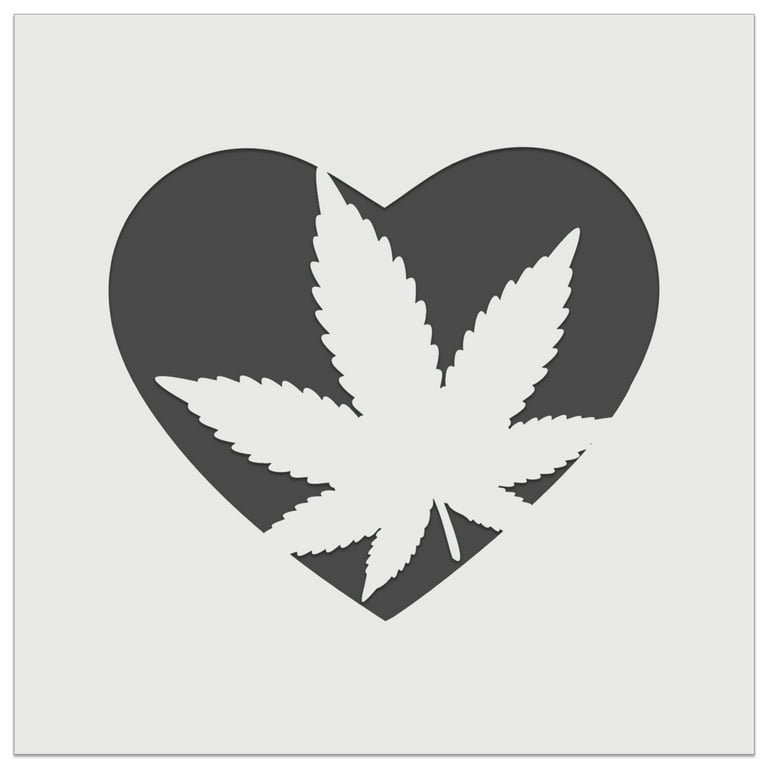 Marijuana Leaf in Heart DIY Cookie Wall Craft Stencil - 3.5 Inch - Walmart.com marijuana-cannabis-leaf-stencil-stencil-stop