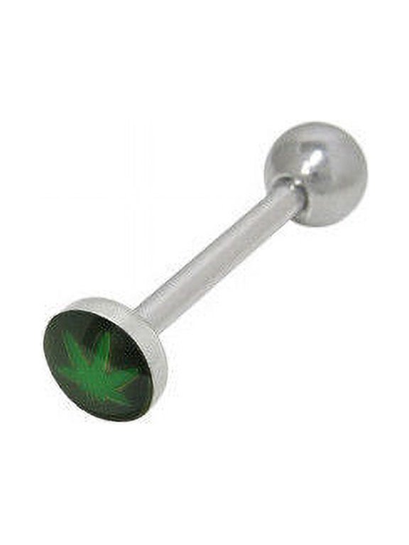Marijuana Plant Tongue Barbell