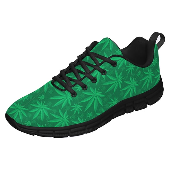 Marijuana Shoes Womens Mens Road Running Shoes Tennis Walking Sneakers Black Size 6