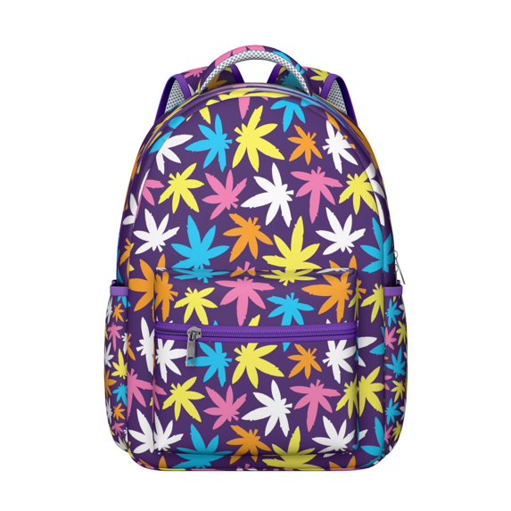 Marijuana Themed Laptop Backpack for Students - Durable College Bookbag with Protective Sleeve, Trendy Daypack for School and University, Perfect Gift for Fans