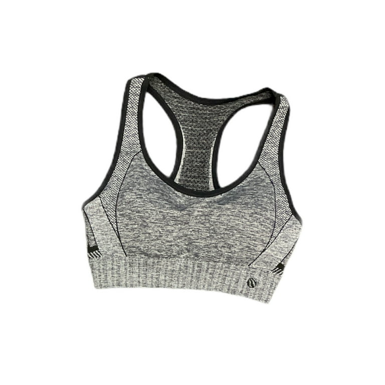 Marika Sport Women's Dry-Wik Knit Racerback Sports Bra W/ Removable Cups  (Heather Grey, S)