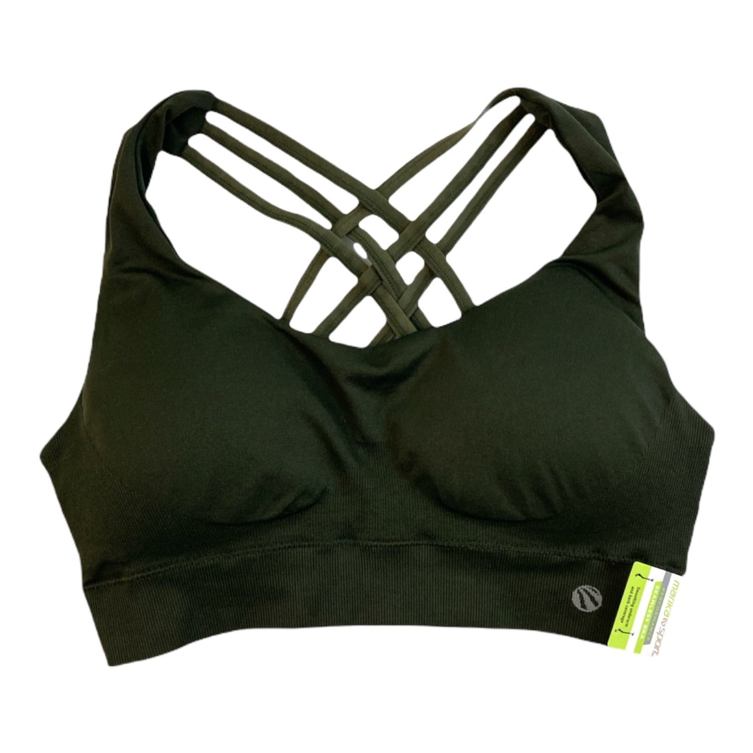 Marika Sport Women's Medium Impact Seamless Strappy Back Sports Bra (Rosin  Olive Nights, M)