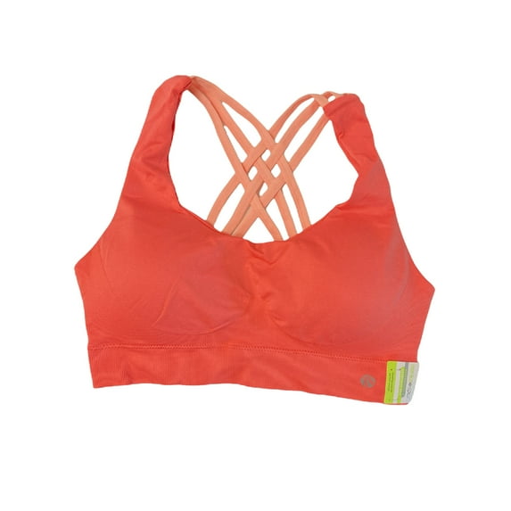 Marika Sport Women's Medium Impact Seamless Strappy Back Sports Bra (Tea Rose/Blossom, L)