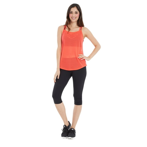 Marika Women's Activewear Mesh Tank Top Workout Shirt, Poppy, S