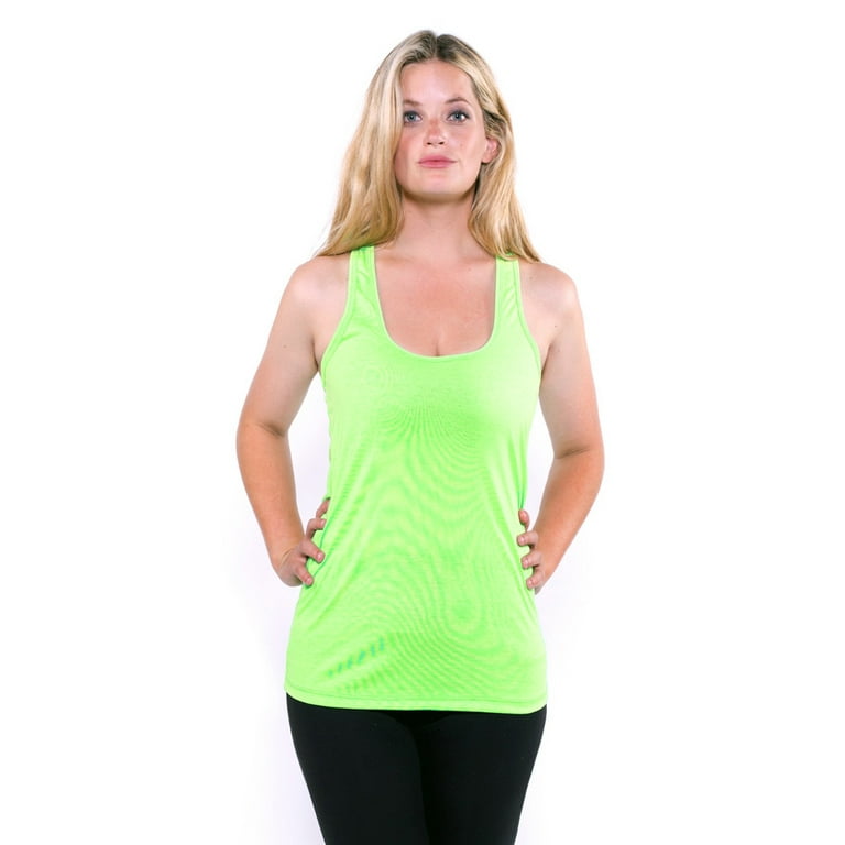 Marika Women's Activewear Singlet Tank Workout Shirt, Lime-A-Rita, S