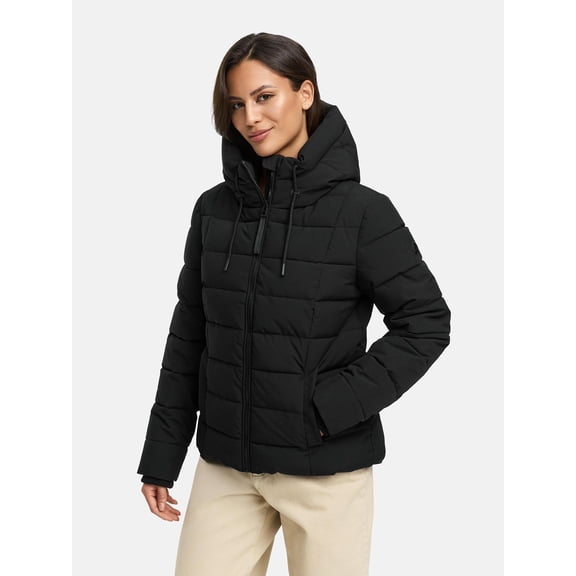 Marikoo Women’s Quilted Hip-Length Winter Jacket with Hood Tayenaa 16, Size S-3XL