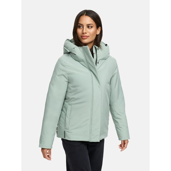 Marikoo Women's Hip-Length Winter Jacket with Hood - Water & Wind Resistant - Yeminaa 16