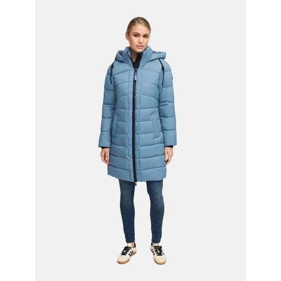 Marikoo Women's Mid-Lenght Quilted Winter Coat - Removable Hood - Water-Repellent - Kaltnäschen 16