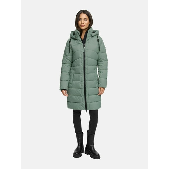 Marikoo Women's Mid-Lenght Quilted Winter Coat - Removable Hood - Water-Repellent - Kaltnäschen 16
