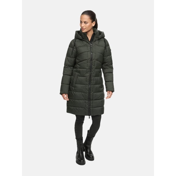 Marikoo Women's Mid-Lenght Quilted Winter Coat - Removable Hood - Water-Repellent - Kaltnäschen 16