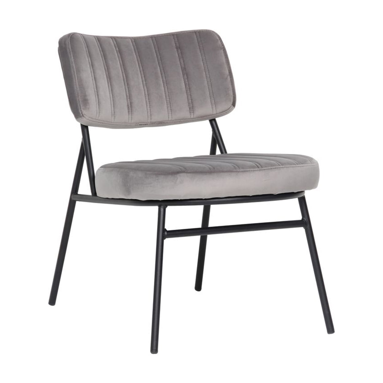 Elegant Fossil Grey Velvet Accent Chair with Metal Frame