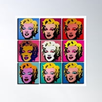 Marilyn Abstract : Art Deco Pop Art Print Poster Wall Art, Modern Wall Decor For Living Room Bedroom, 24x24 UNFRAMED