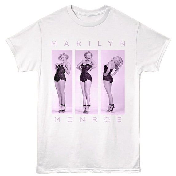 Marilyn Monroe 3 Pose White Adult T-Shirt S