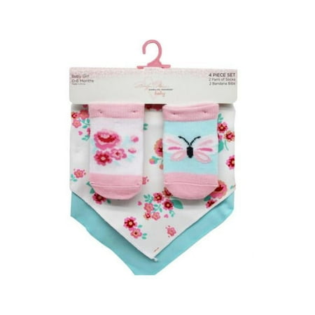 Marilyn Monroe Baby Sock & Bandana Bib Set in Floral Design - Pack of 16 - 4 Piece
