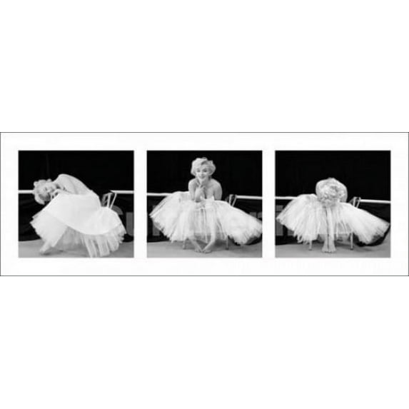 Marilyn Monroe Ballerina Triptych Laminated Poster (38 X 13)