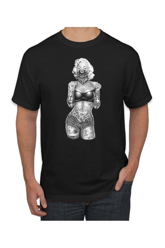 Bandana Tattoo Pop Culture Men's Graphic T-Shirt, Black, 2XL