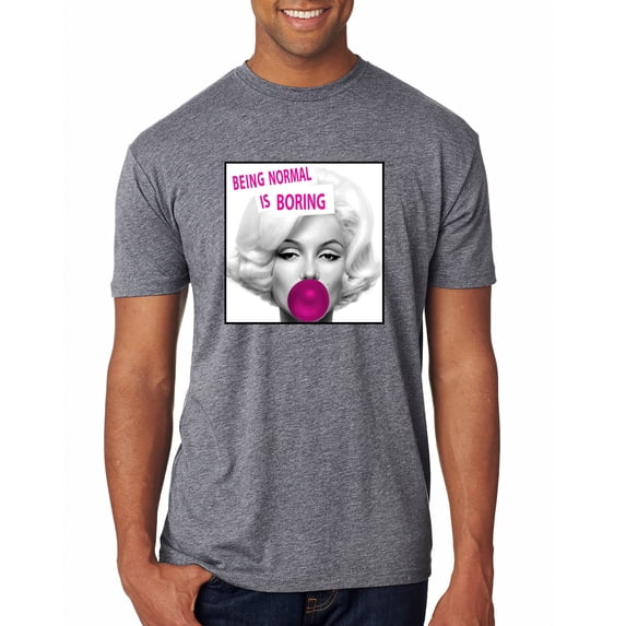 Marilyn Monroe Being Normal is Boring | Mens Famous People Premium Tri Blend T-Shirt, Premium Heather, X-Large
